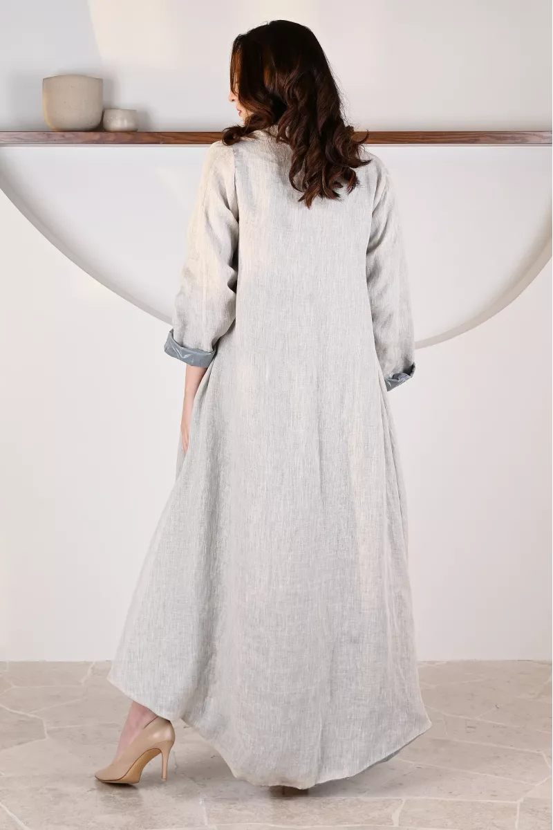 عباية 01054 عباية قابلة للعكس من الكتان الناعم