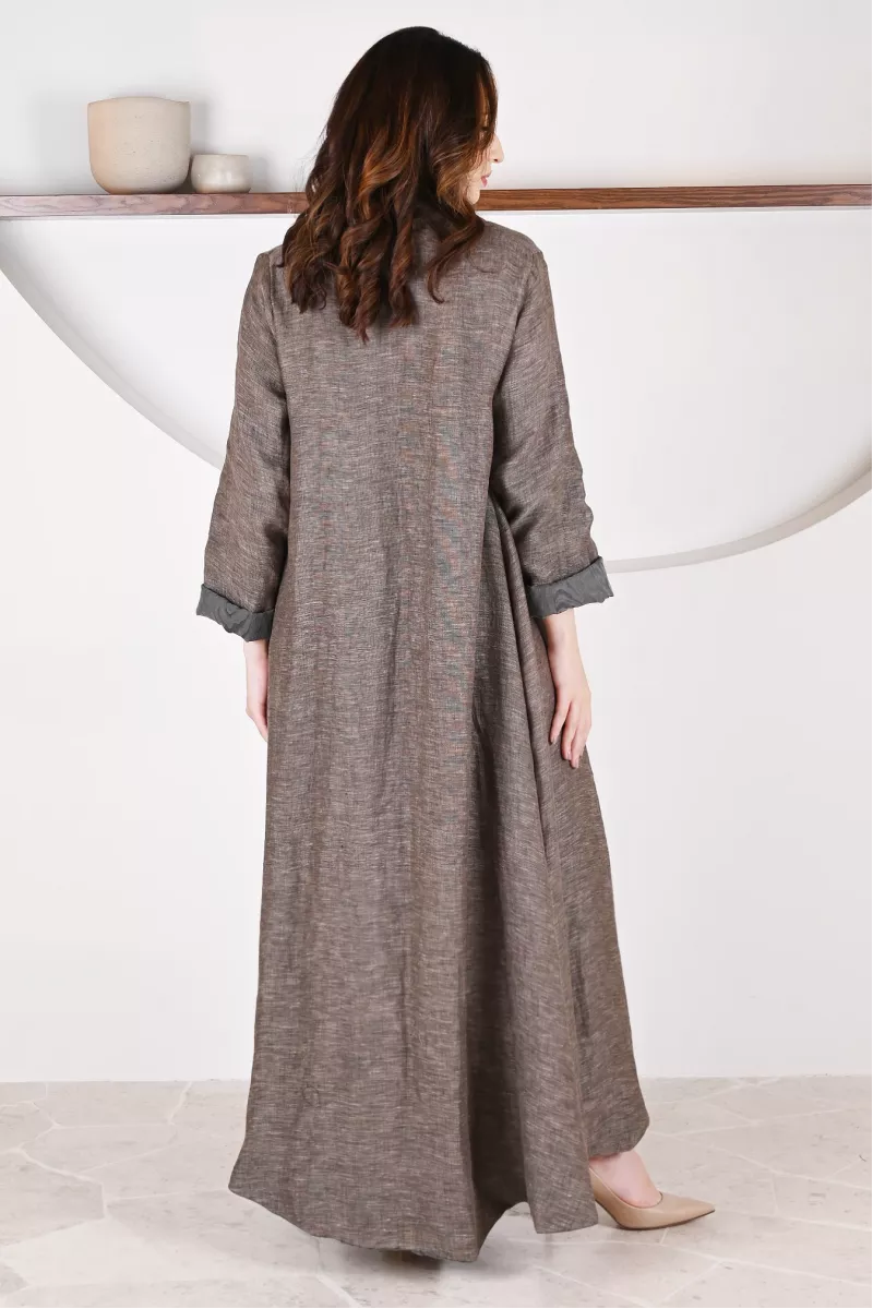 عباية 01052 عباية قابلة للعكس حرير منقوش