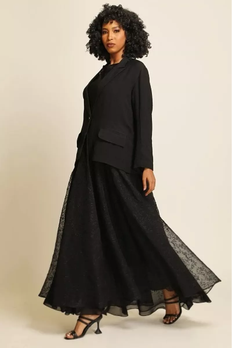 عباية لينين فاخر و كريب بستايل جاكت 038 عباية لينين فاخر و كريب بستايل جاكت 038