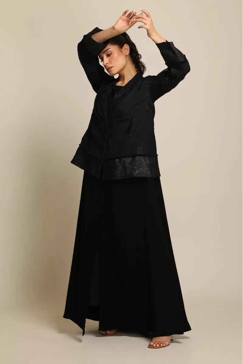 عباية لينين فاخر و كريب بستايل جاكت 037