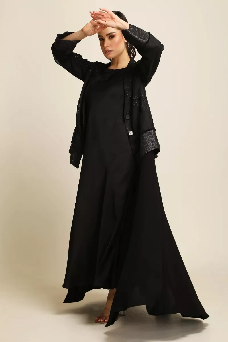 عباية لينين فاخر و كريب بستايل جاكت 037