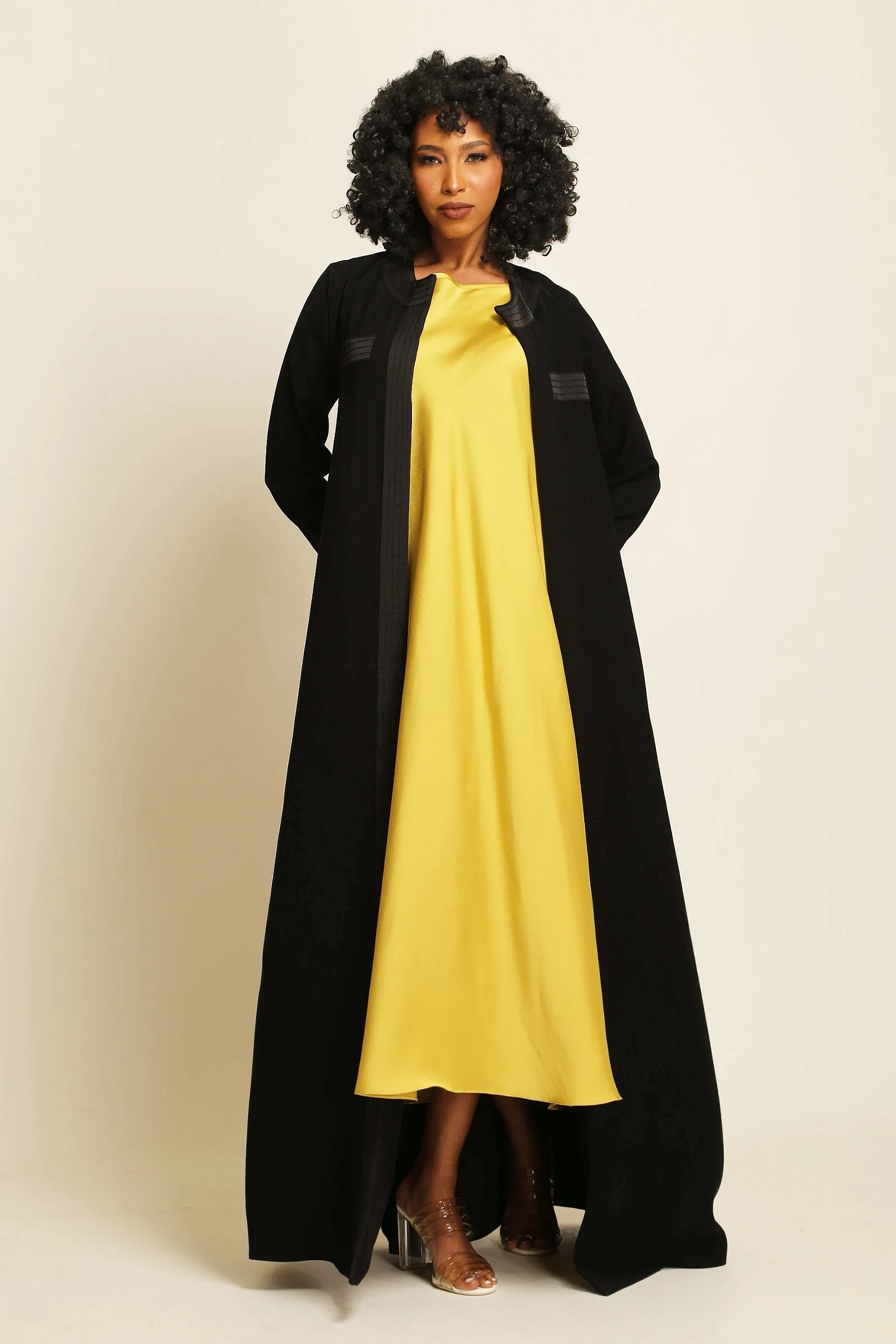 عباية كريب أسود 014