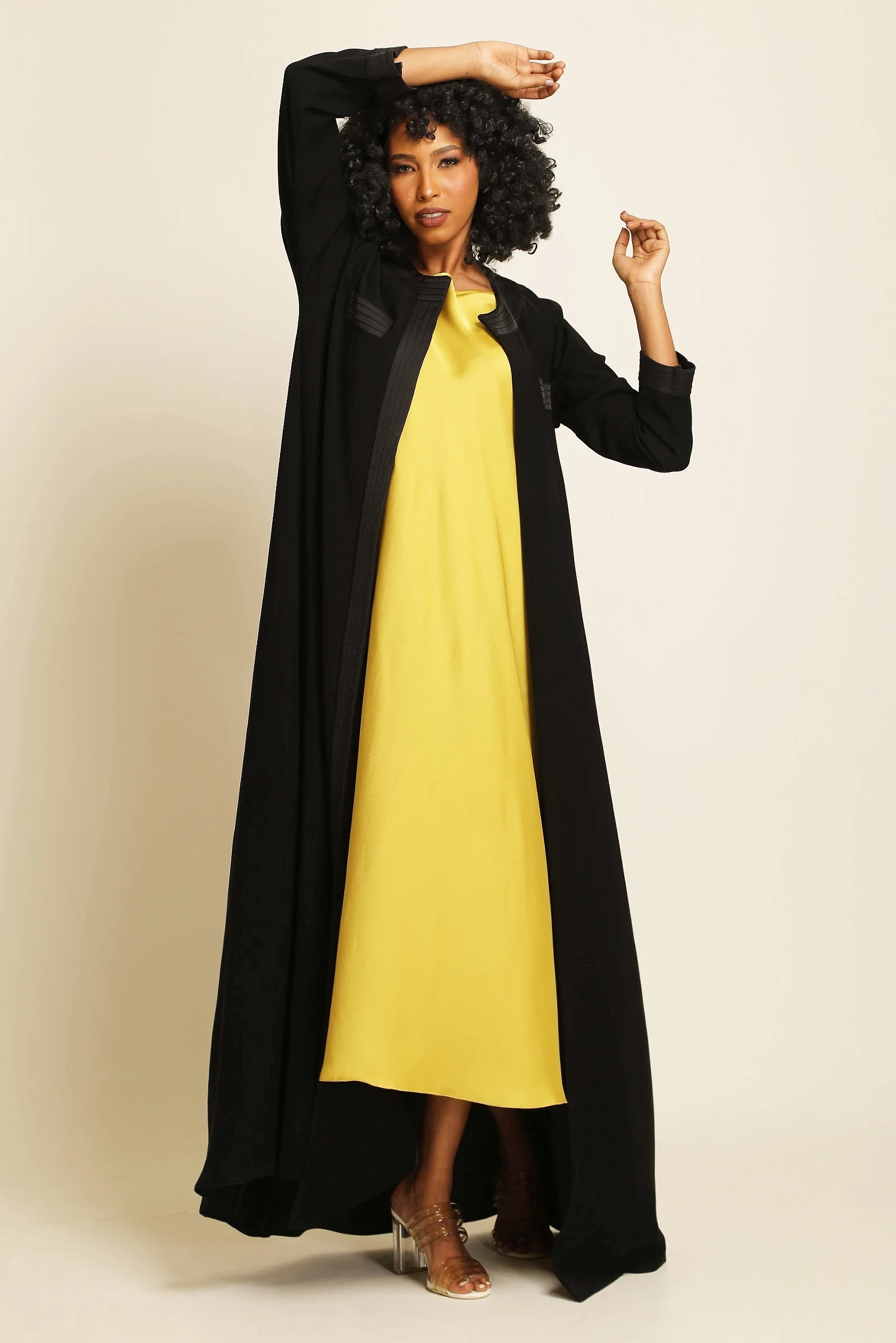 عباية كريب أسود 014