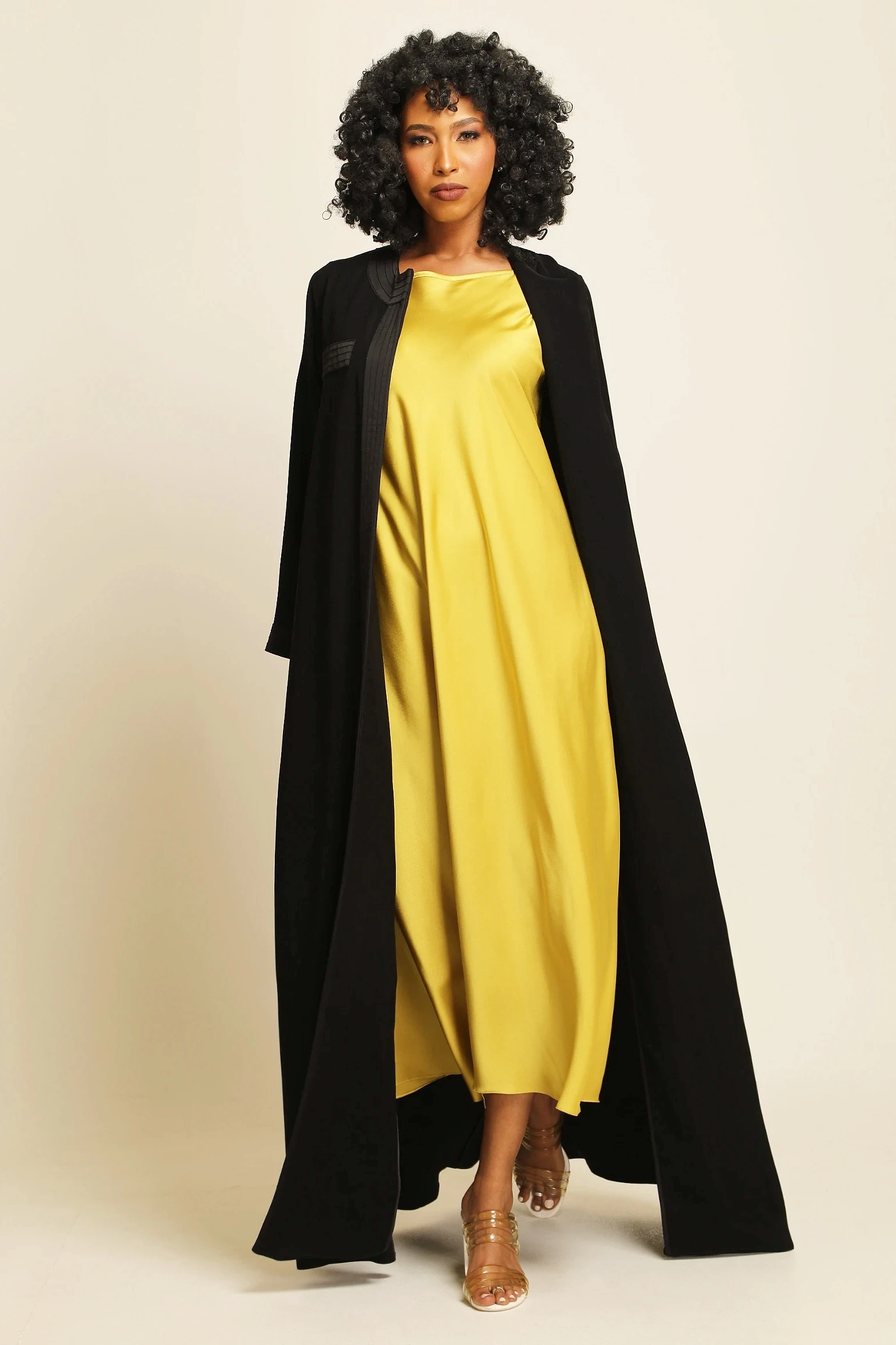 عباية كريب أسود 014