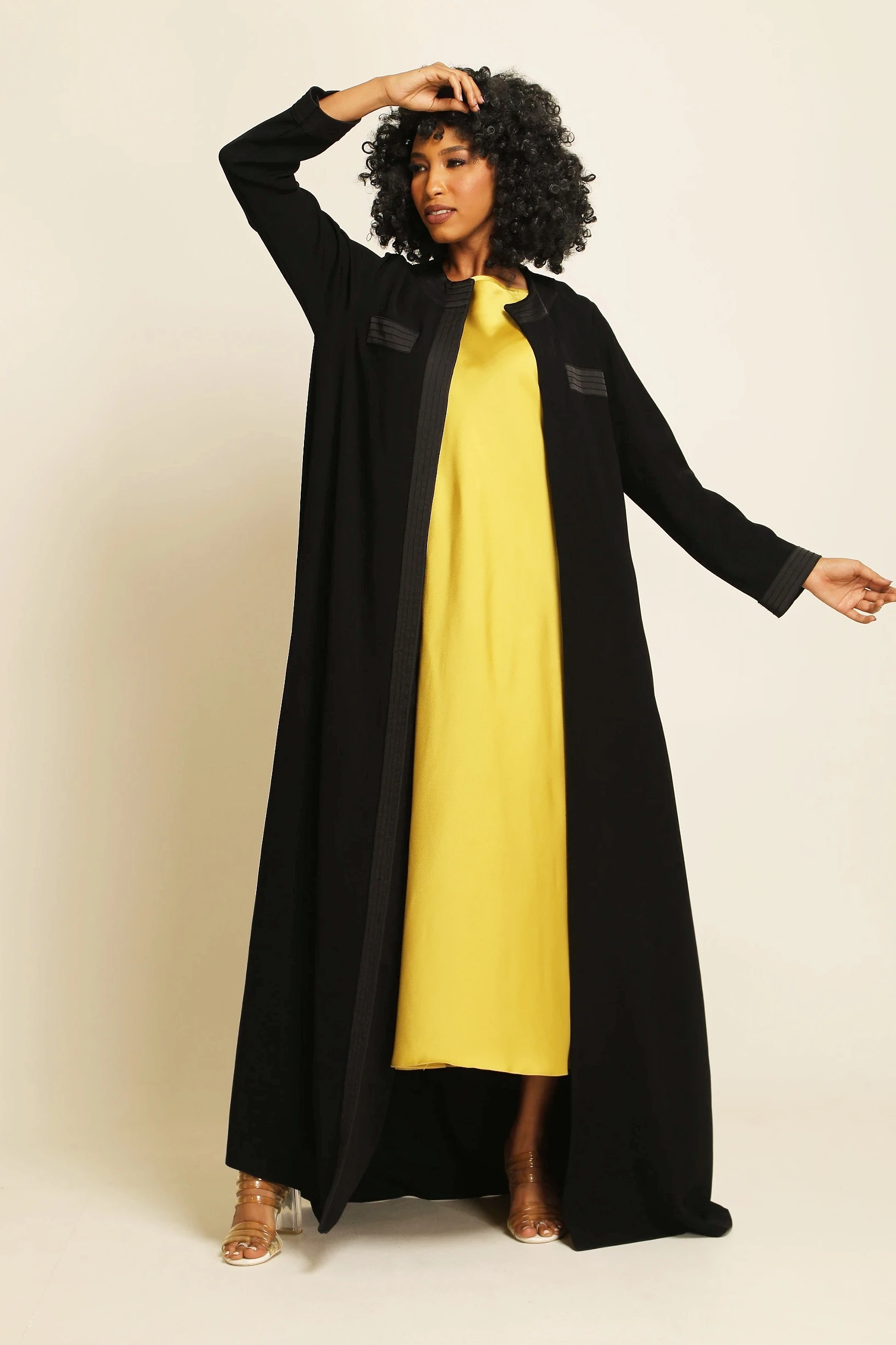 عباية كريب أسود 014