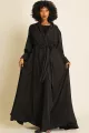 عباية دبل فيس سلك ثقيل أسود 085