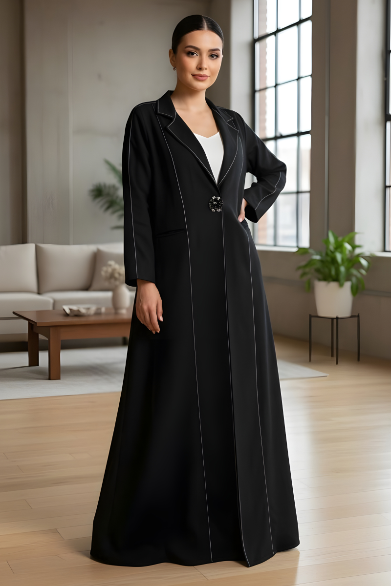 عباية لينين أزرق ( نيڨي بلو ) 078 عباية لينين أزرق ( نيڨي بلو ) 078