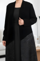 عباية كريب أسود و جاكار 01015