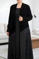 عباية كريب أسود و جاكار 01015