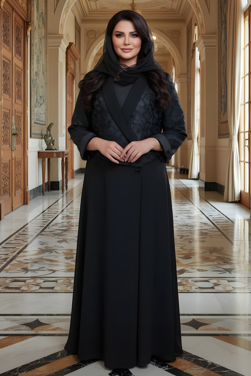 عباية كريب مع جاكار 0103 عباية كريب مع جاكار 0103