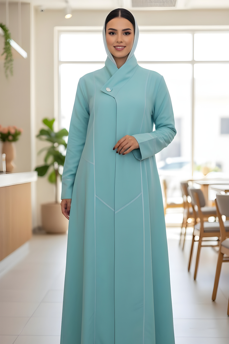 عباية لينين تركواز 087 عباية لينين تركواز 087