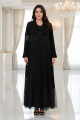 عباية كريب أسود و تافتا 01014