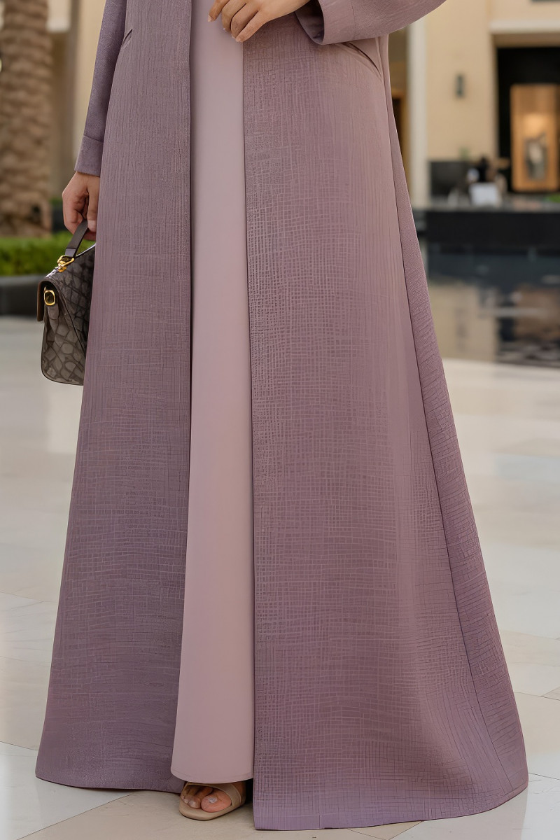 عباية لينين صناعي ناعم لون موڤ 01087