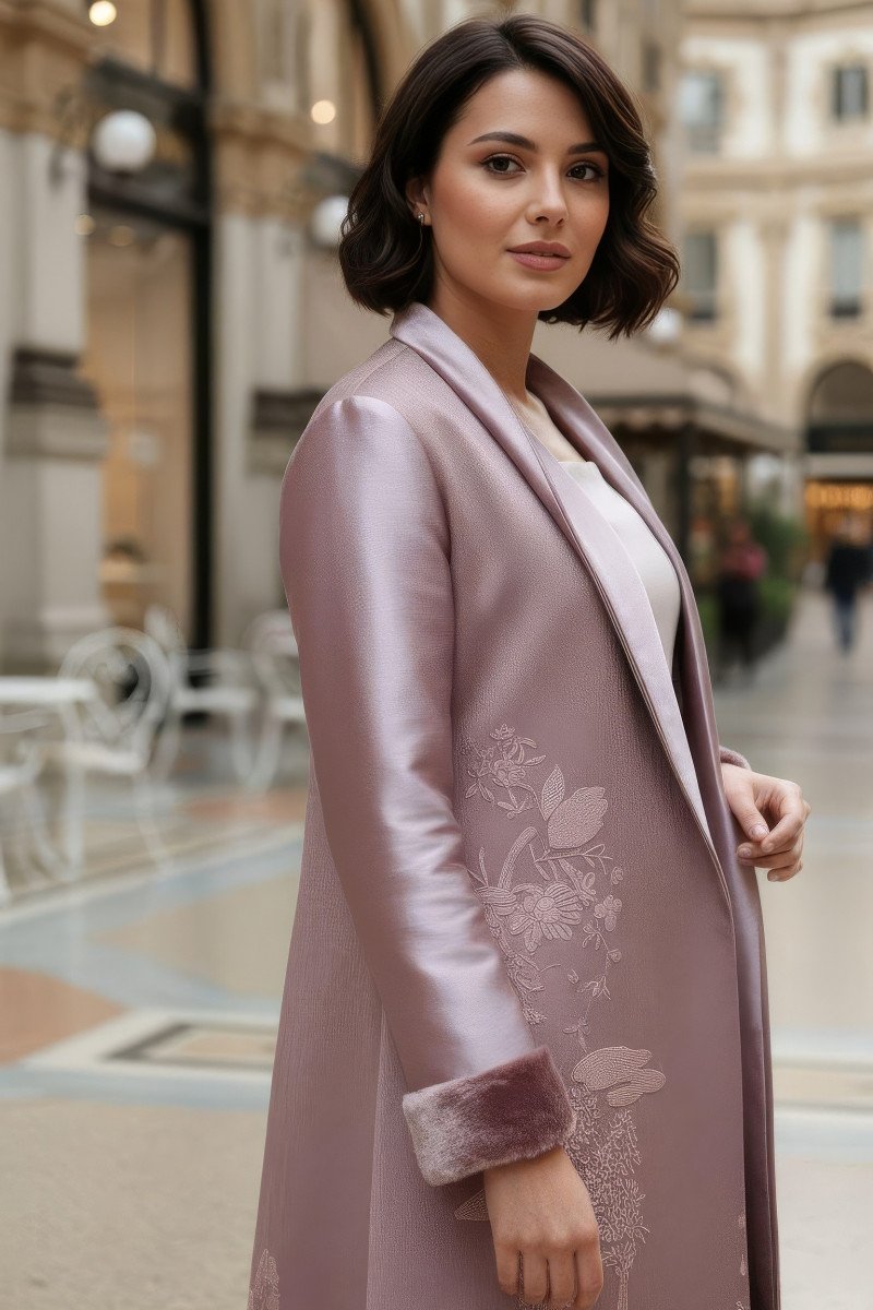 عباية 01048 فستان من قماش أورجانزا ميكونوس مطرز