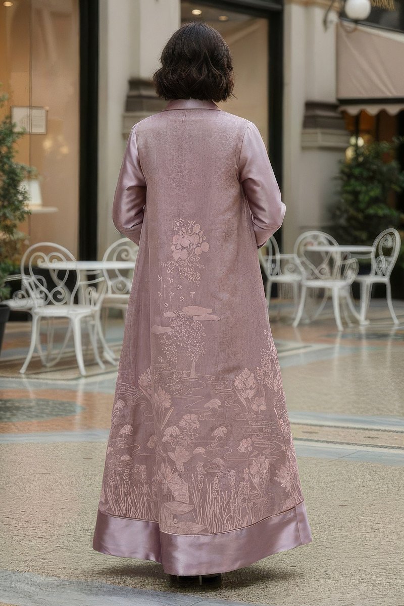 عباية 01048 فستان من قماش أورجانزا ميكونوس مطرز