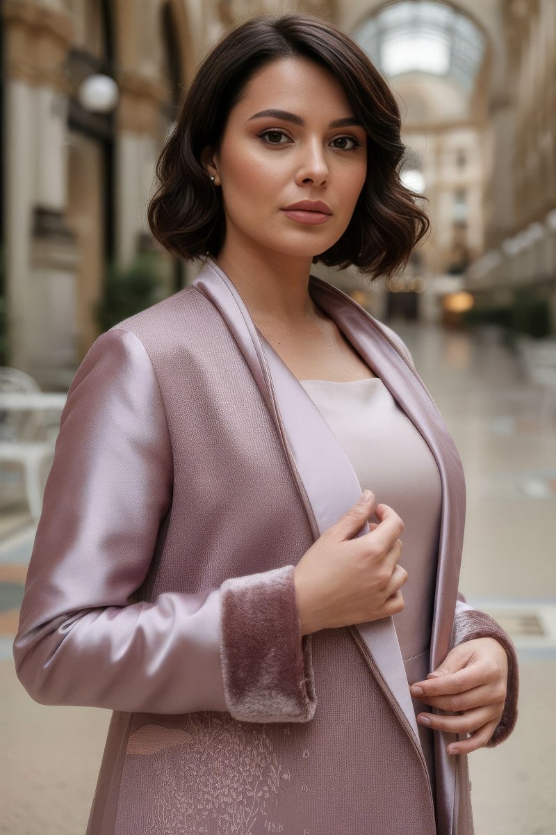 عباية 01048 فستان من قماش أورجانزا ميكونوس مطرز