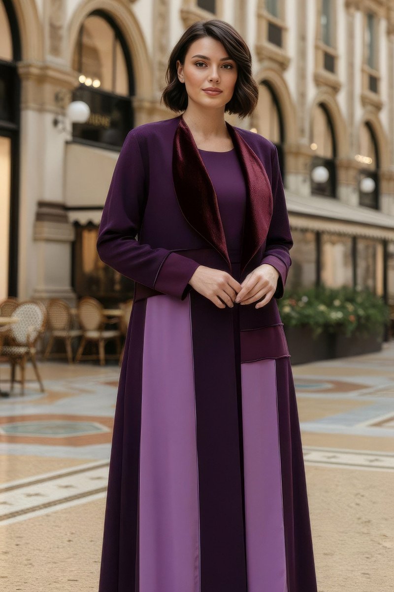 عباية كريب مع مخمل 01034 عباية كريب مع مخمل 01034