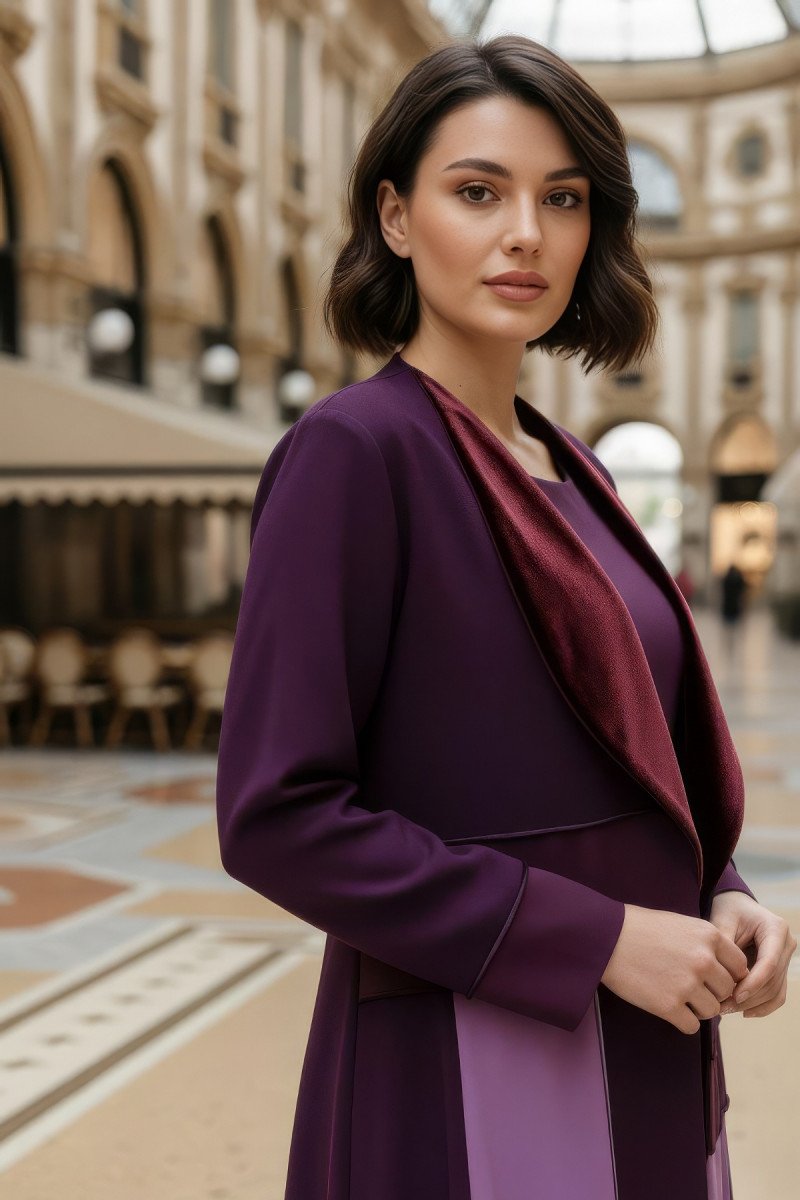 عباية كريب مع مخمل 01034