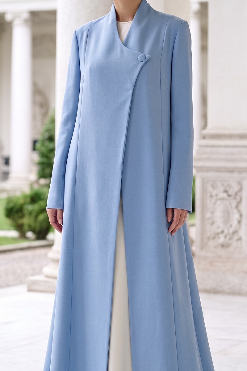 Abaya  luxury crepe blue sky color 010142