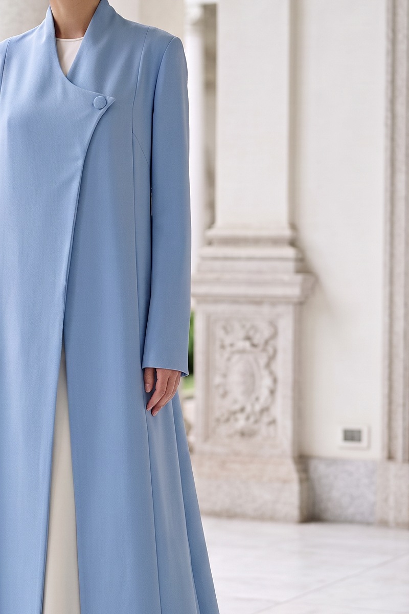 Abaya  luxury crepe blue sky color 010142