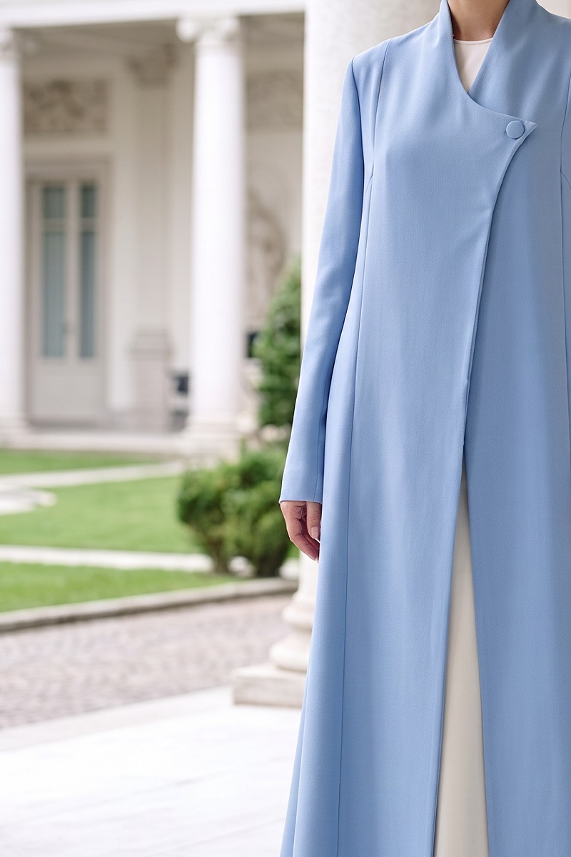 Abaya  luxury crepe blue sky color 010142