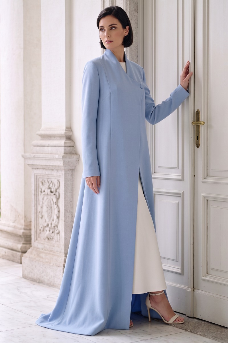 Abaya  luxury crepe blue sky color 010142