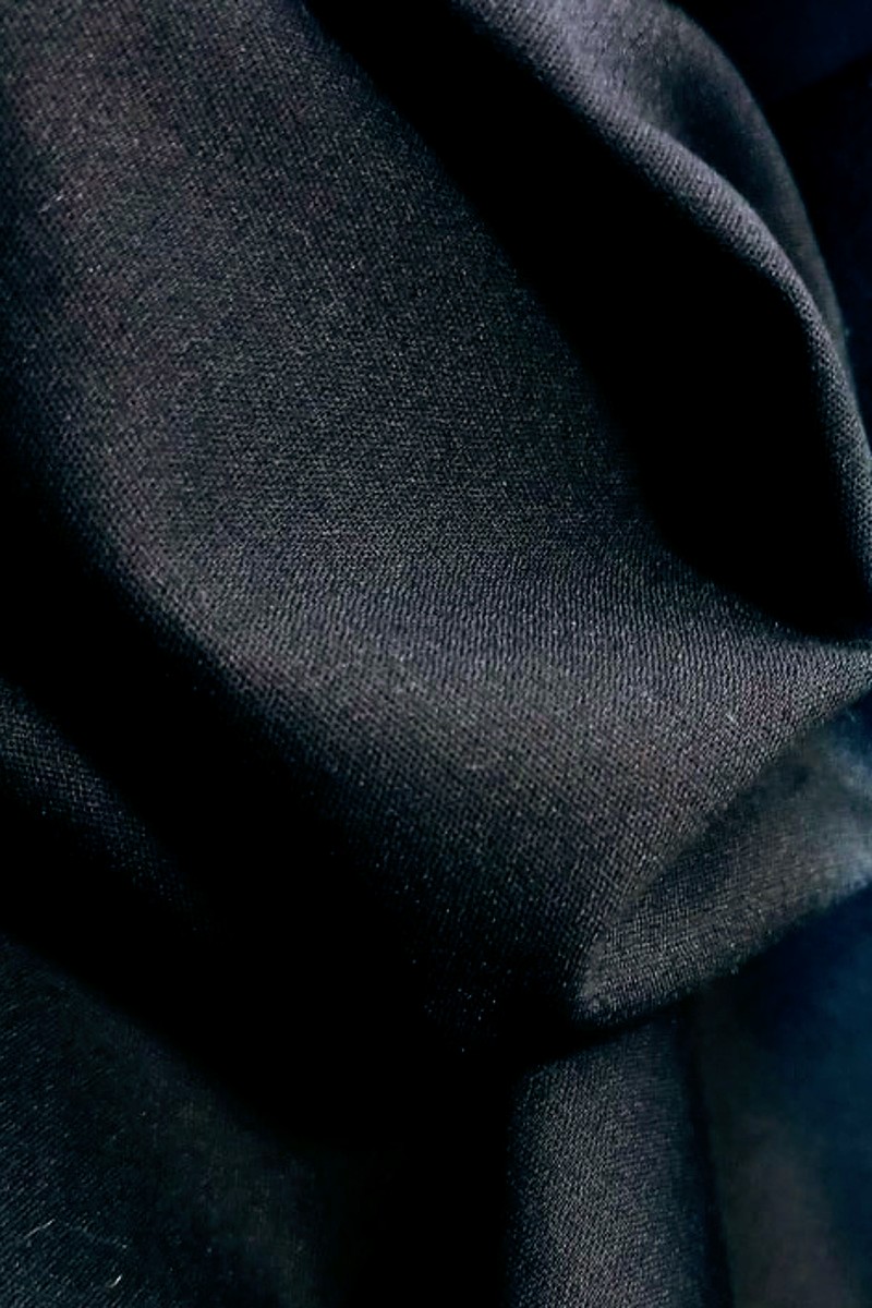 Abaya luxury matt black linen 010149