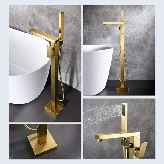 خلاط ستاند ارضي ذهبي مربع 