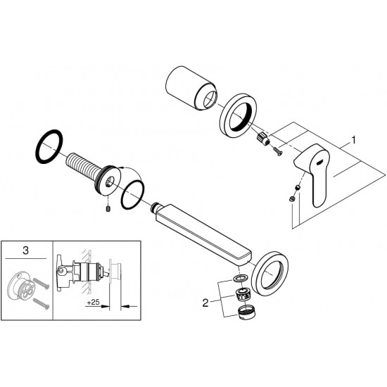 خلاط مغسلة جروهي مخفي باو ايدج