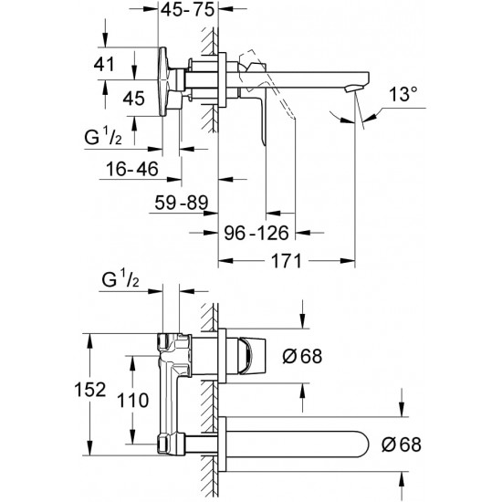 خلاط مغسلة جروهي مخفي باو ايدج