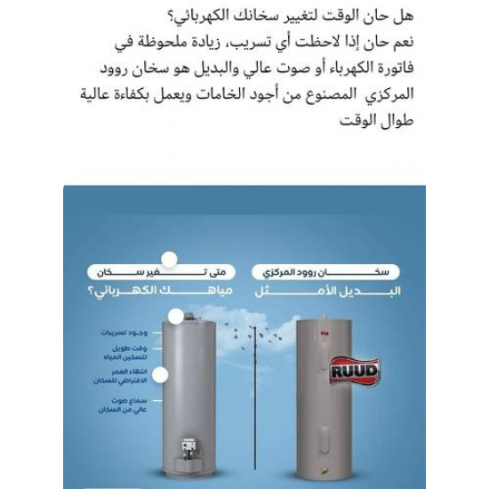 سخان مركزي أمريكي روود 50 جالون RUUD