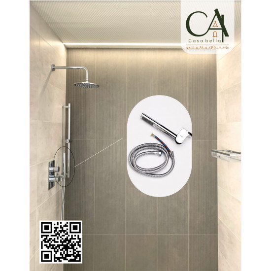 سماعه هاند شاور استانلس لي دبل كروم مدور