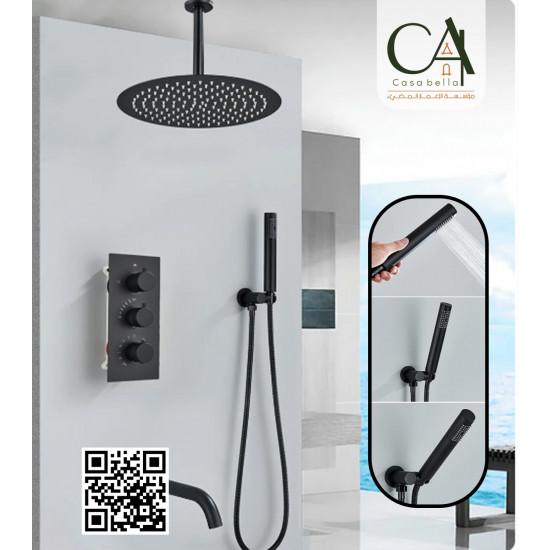 سماعه هاند شاور استانلس لي دبل اسود