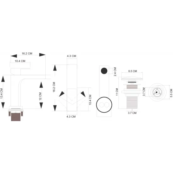 خلاط مغسلة مودرن ليما- الوان متعددة