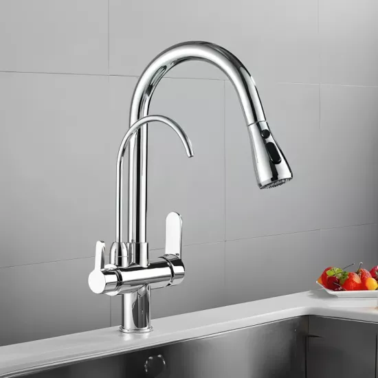 خلاط مجلى مطبخ كروم مع فلتر تحلية خلاط مجلى مطبخ كروم مع فلتر تحلية