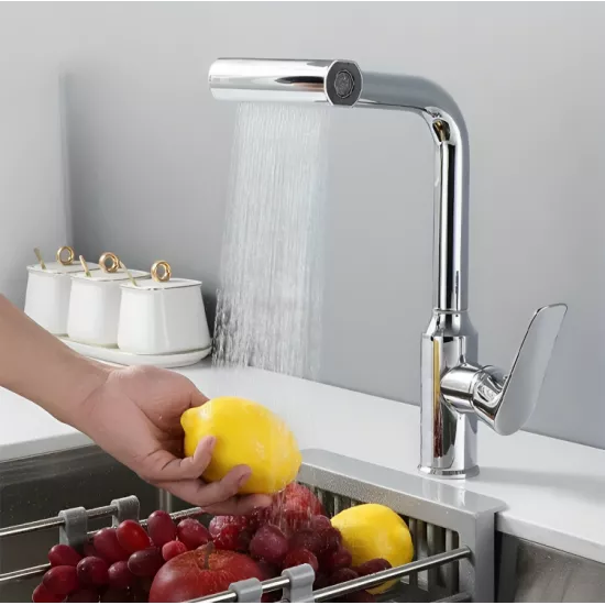 خلاط مطبخ حوض مودرن متحول شلال كروم