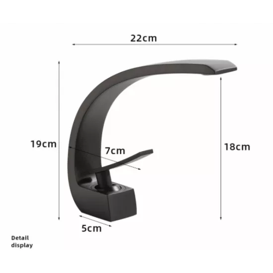 خلاط مغسلة اسود بتصميم كوبرا مودرن