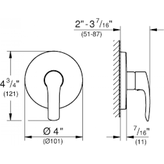 وجه خلاط مخفي دائري خط واحد اسود موديل جروهي وجه خلاط مخفي دائري خط واحد اسود موديل جروهي
