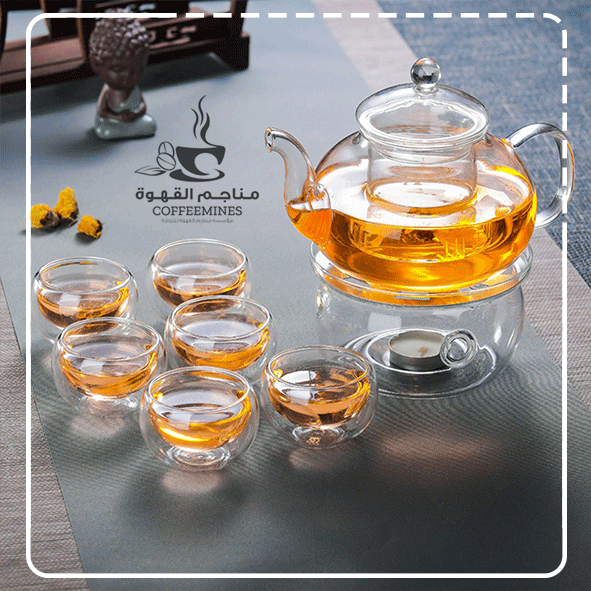 طقم إبريق شاي زجاج مزدوج - MG071