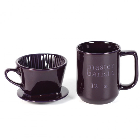 طقم V60 سيراميك قمع و كوب اسود - مقاس 300 مل | MG066