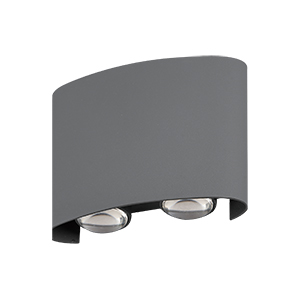 LED Wall Light Updown 2+2 - Dark Gray Body