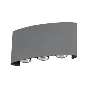 LED Wall Light Updown 3+3 - Dark Gray Body