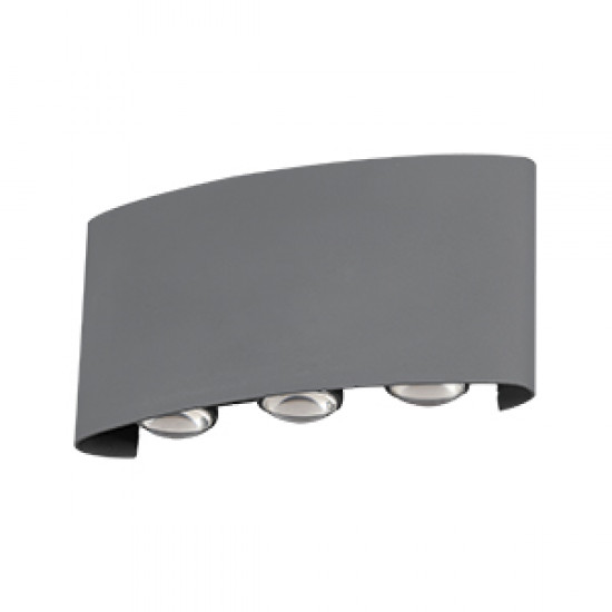 وحدة انارة جدارية اتجاهين 3+3 وات - جسم رمادي غامق وحدة انارة جدارية اتجاهين 3+3 وات - جسم رمادي غامق
