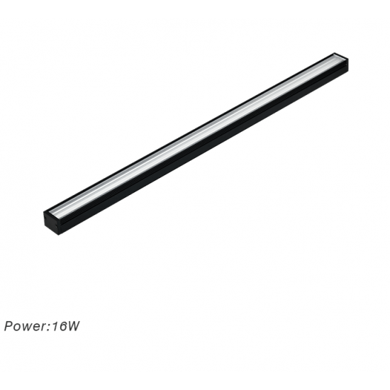 وحدة انارة مغناطيسية خطية شفاف 60 سم 16 وات أسود وحدة انارة مغناطيسية خطية شفاف 60 سم 16 وات أسود