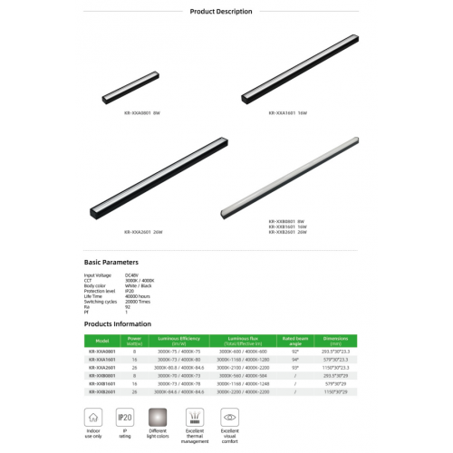 وحدة انارة مغناطيسية خطية 120 سم 26 وات أسود وحدة انارة مغناطيسية خطية 120 سم 26 وات أسود