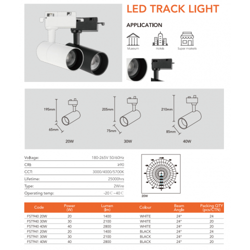 وحدة انارة موجهة على مسار 20 وات - FSL وحدة انارة موجهة على مسار 20 وات - FSL