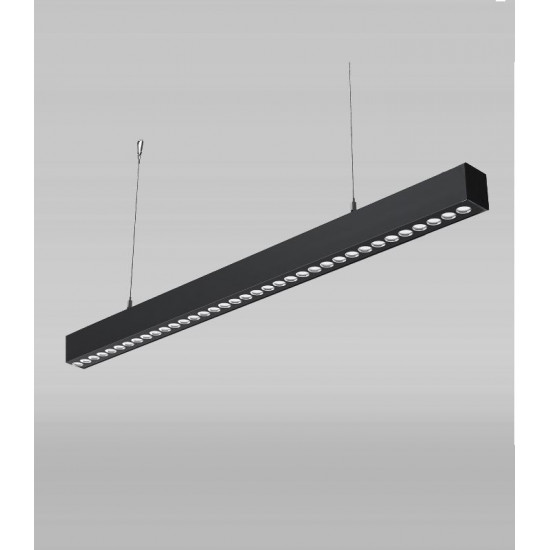 وحدة انارة خطية معلقة 120 سم 50 وات مع مانع توهج جسم أسود وحدة انارة خطية معلقة 120 سم 50 وات مع مانع توهج جسم أسود