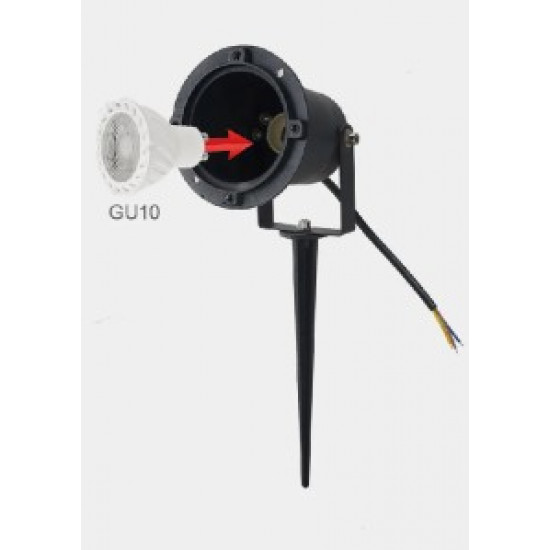 كشاف انارة خارجي غرس جسم أسود مع امكانية تركيب سبوت GU10 كشاف انارة خارجي غرس جسم أسود مع امكانية تركيب سبوت GU10