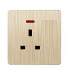 13A Socket 1 Gang, Piano Gold Color