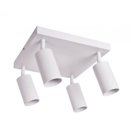 جهاز إنارة سقفي موجه رباعي أبيض مربع بدون لمبة - مناسب للمبات GU10 جهاز إنارة سقفي موجه رباعي أبيض مربع بدون لمبة - مناسب للمبات GU10